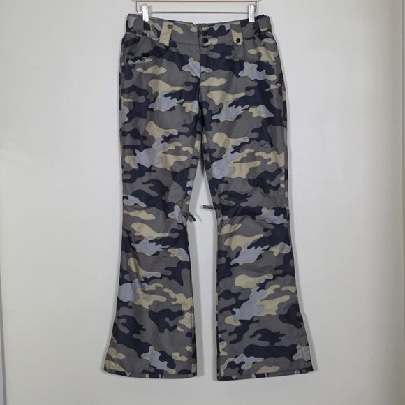 Oakley Snow Ski Pants M Camo Zip Regular Fit Lined Flared Leg Pockets Snowboard - Picture 1 of 16